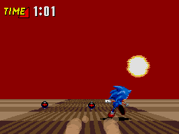 Gameplay shot of the original Sand Speedway demo.